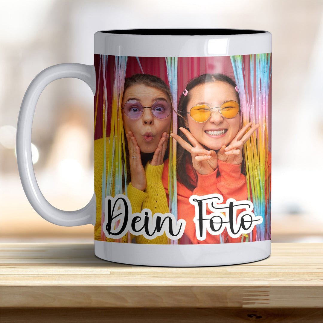 Fototasse personalisierbar mit Text oder Foto in verschiedenen trendigen Farben - all - yours24
