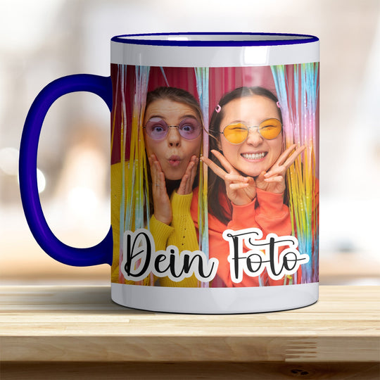 Fototasse personalisierbar mit Text oder Foto in verschiedenen trendigen Farben - all - yours24