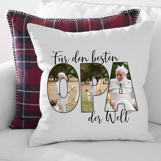 Für den Besten Opa der Welt Kissen mit Foto - all - yours24