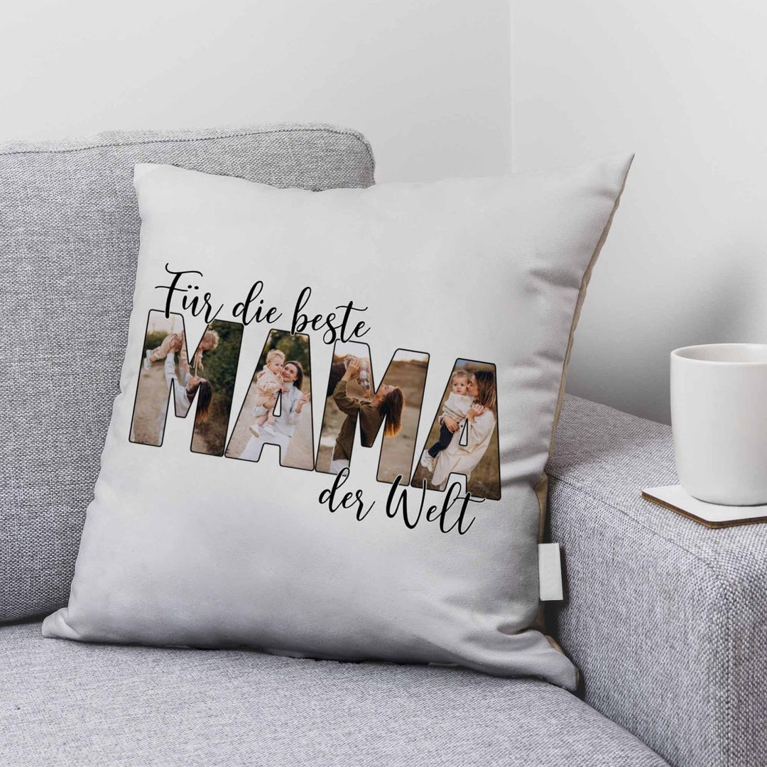 Für die beste Mama der Welt Kissen mit Foto - all - yours24