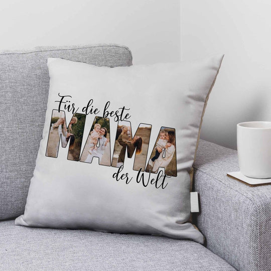 Für die beste Mama der Welt Kissen mit Foto - all - yours24