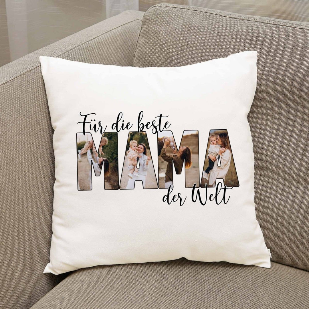 Für die beste Mama der Welt Kissen mit Foto - all - yours24