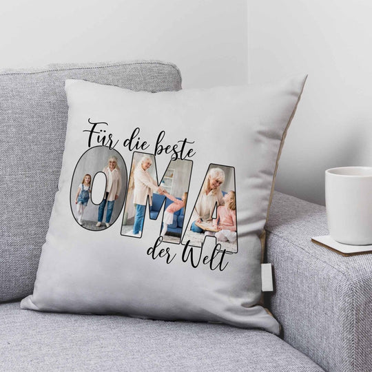 Für die beste Oma der Welt Kissen mit Foto - all - yours24