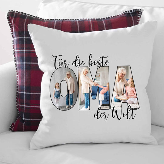 Für die beste Oma der Welt Kissen mit Foto - all - yours24
