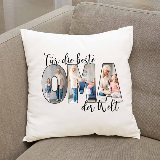 Für die beste Oma der Welt Kissen mit Foto - all - yours24