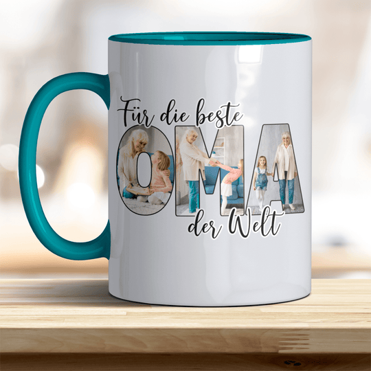 Für die Beste Oma der Welt Tasse mit Foto Keramik - all - yours24