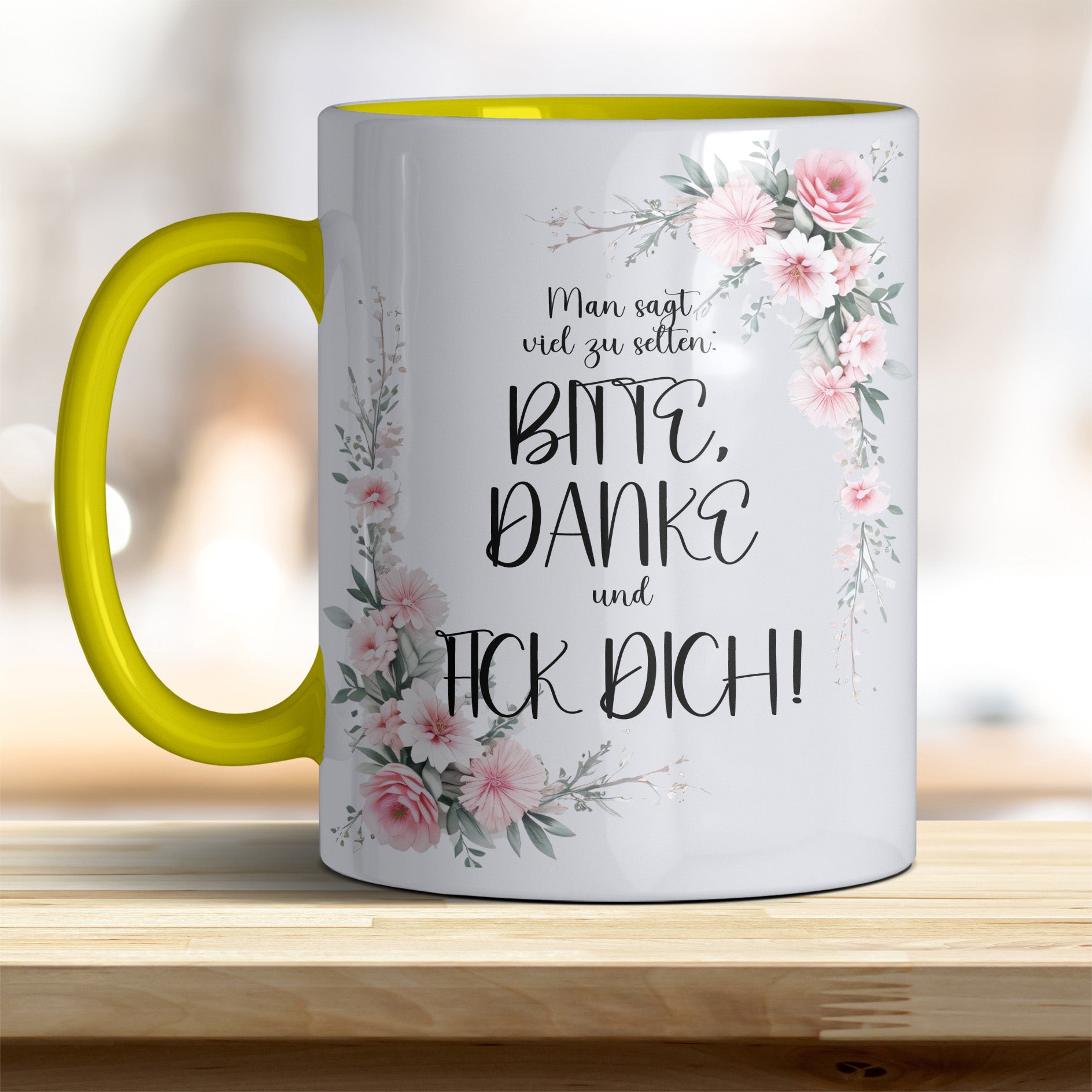 Man sagt viel zu selten, Bitte, Danke und F... Dich: Keramik-Kaffeebecher – Humorvoll & Hochwertig