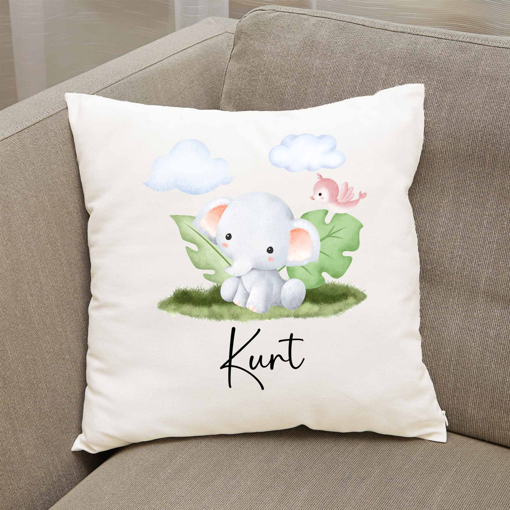 Geschenkidee Kuscheliges Kissen mit süßem Elefant - all - yours24