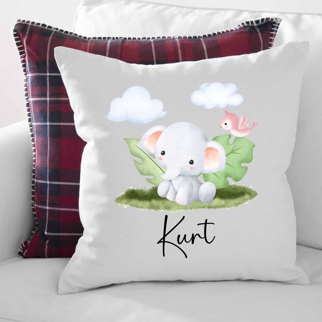 Geschenkidee Kuscheliges Kissen mit süßem Elefant - all - yours24