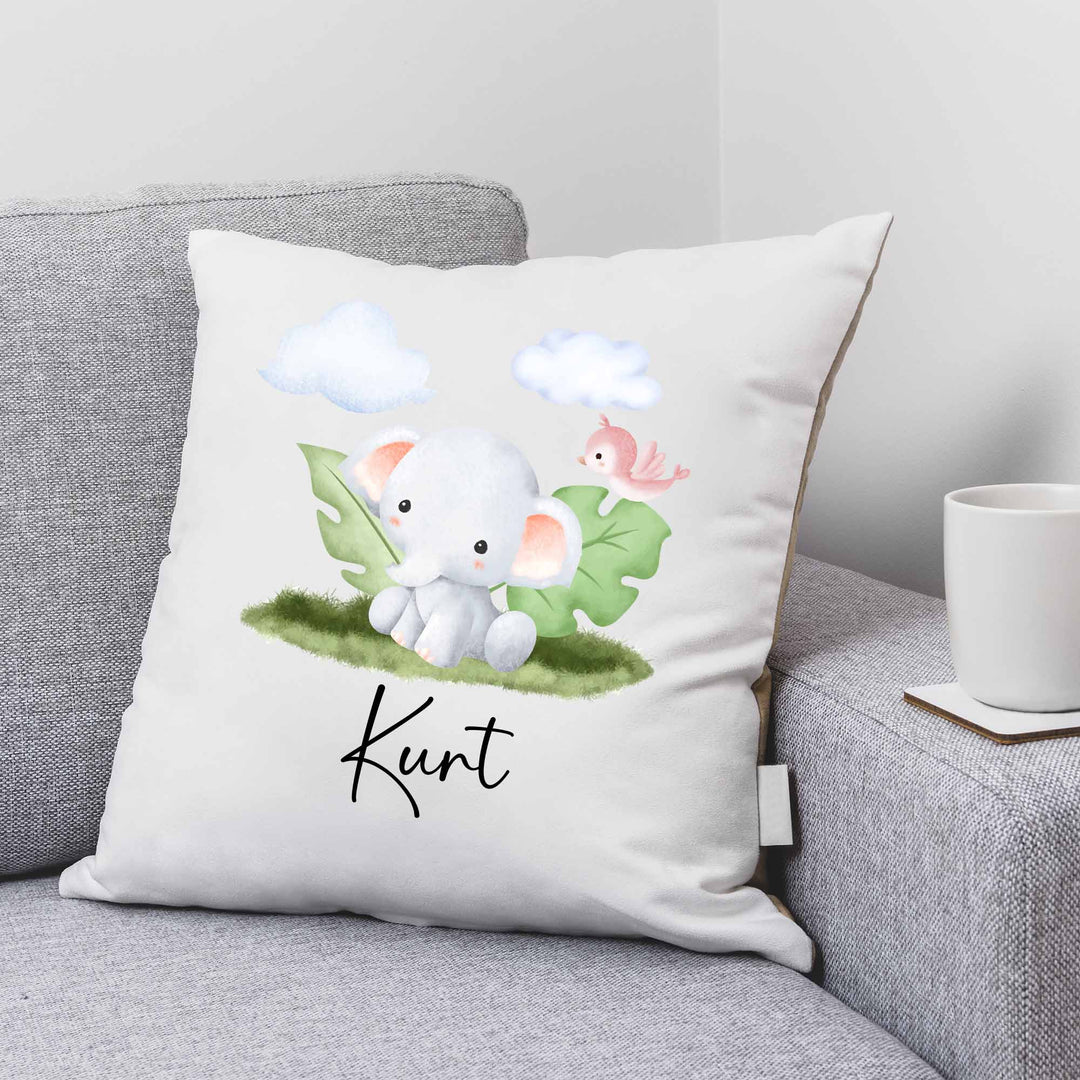 Geschenkidee Kuscheliges Kissen mit süßem Elefant - all - yours24