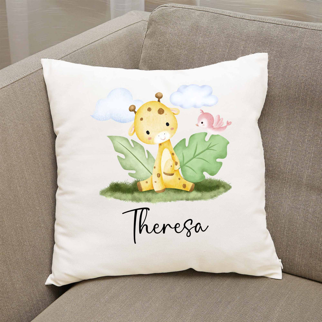 Geschenkidee Kuscheliges Kissen mit süßer Giraffe - all - yours24