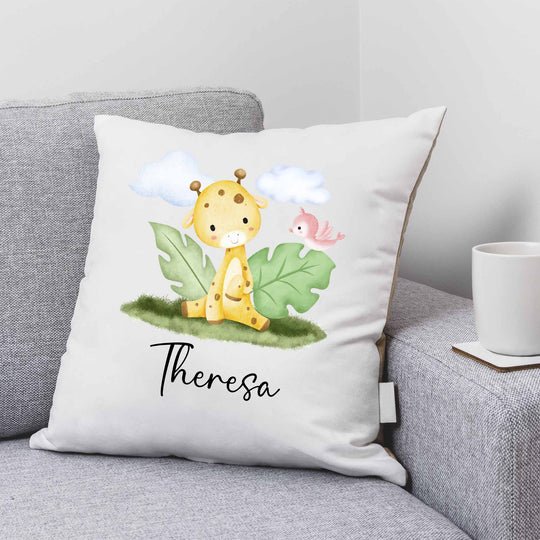 Geschenkidee Kuscheliges Kissen mit süßer Giraffe - all - yours24