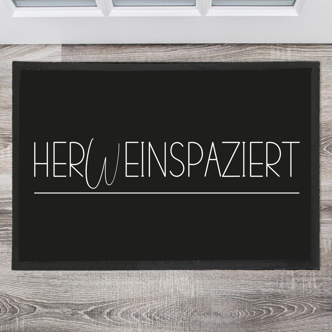 herWeinspaziert Fußmatte, Schmutzfangmatte, Türmatte, Fussmatte, Geschenk zum Einzug - all - yours24