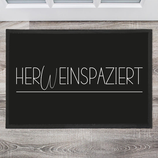 herWeinspaziert Fußmatte, Schmutzfangmatte, Türmatte, Fussmatte, Geschenk zum Einzug - all - yours24