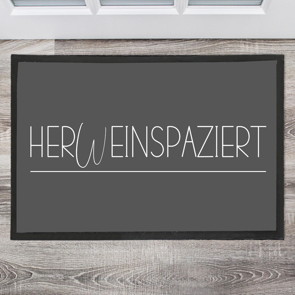 herWeinspaziert Fußmatte, Schmutzfangmatte, Türmatte, Fussmatte, Geschenk zum Einzug - all - yours24