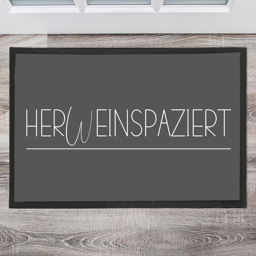 herWeinspaziert Fußmatte, Schmutzfangmatte, Türmatte, Fussmatte, Geschenk zum Einzug - all - yours24