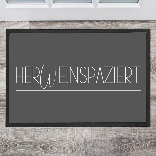 herWeinspaziert Fußmatte, Schmutzfangmatte, Türmatte, Fussmatte, Geschenk zum Einzug - all - yours24