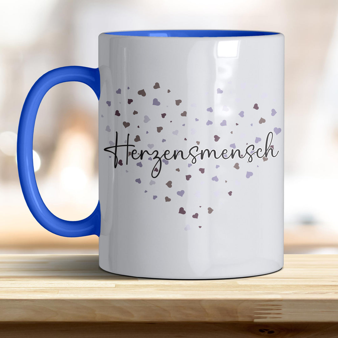 Herzensmensch lila Herz boho Kaffeebecher mit einzigartigem Herz - Design – Ideal für Geschenk & Alltag - all - yours24