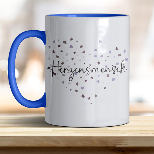 Herzensmensch lila Herz boho Kaffeebecher mit einzigartigem Herz - Design – Ideal für Geschenk & Alltag - all - yours24