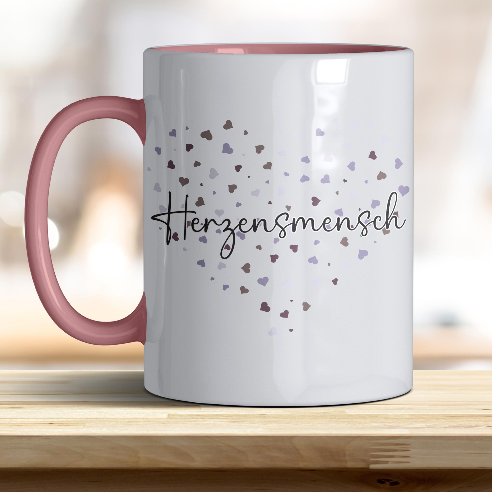 Herzensmensch lila Herz boho Kaffeebecher mit einzigartigem Herz - Design – Ideal für Geschenk & Alltag - all - yours24