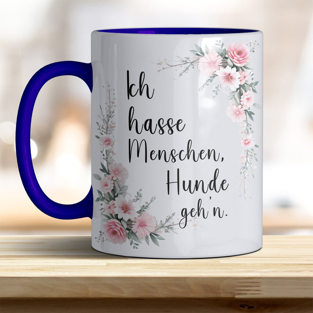 Ich hasse Menschen, Hunde geh'n: Keramik - Kaffeebecher – Humorvoll & Hochwertig - all - yours24