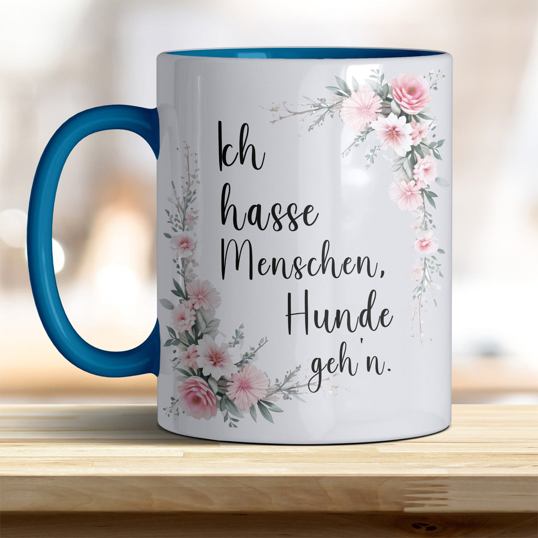 Ich hasse Menschen, Hunde geh'n: Keramik - Kaffeebecher – Humorvoll & Hochwertig - all - yours24