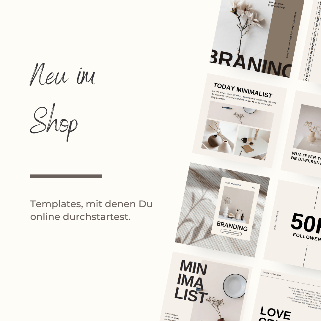 Instagram Post - Vorlagen - Set - 10 Minimalistische Canva Templates - Professionelle Social Media Grafiken - all - yours24