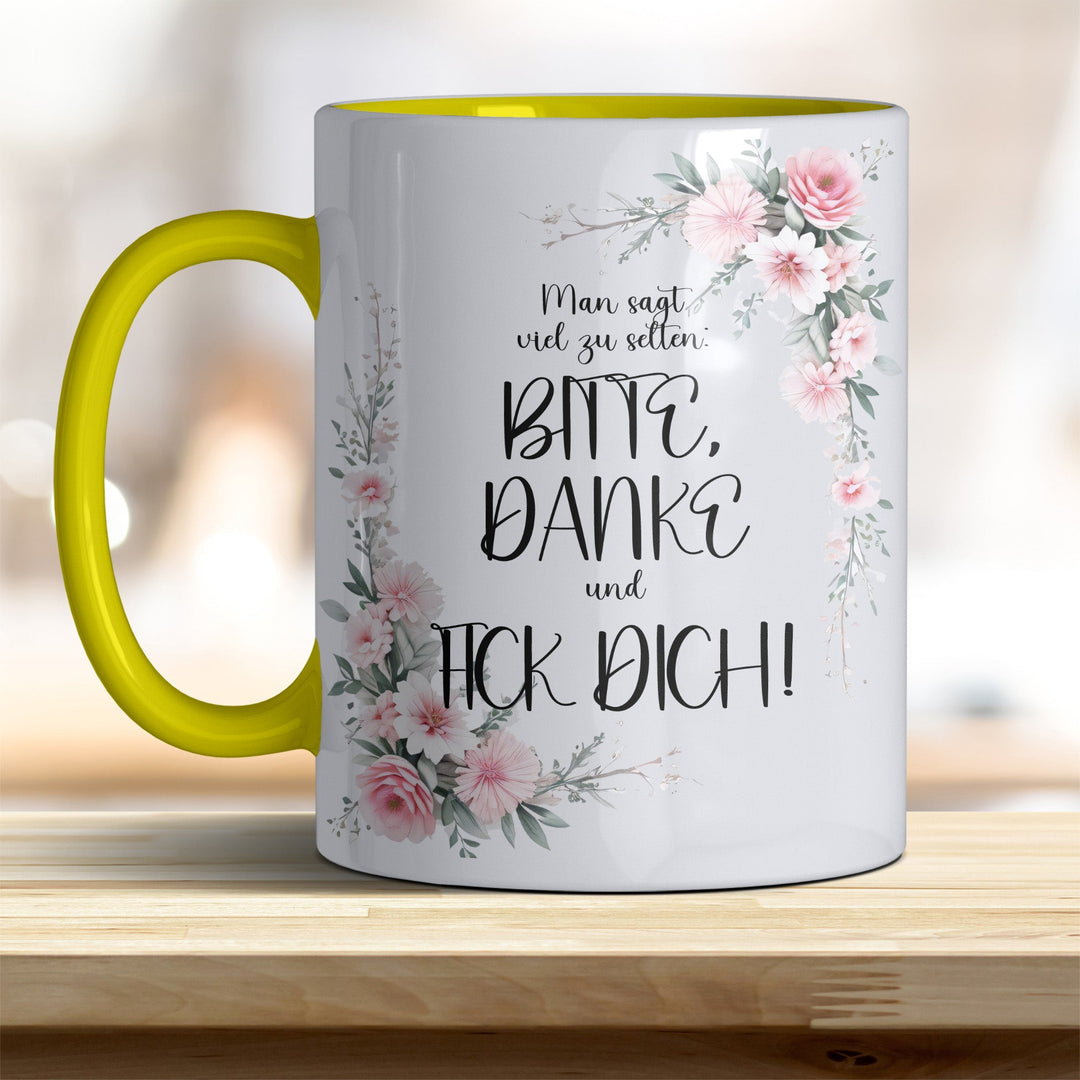 Man sagt viel zu selten, Bitte, Danke und F... Dich: Keramik - Kaffeebecher – Humorvoll & Hochwertig - all - yours24