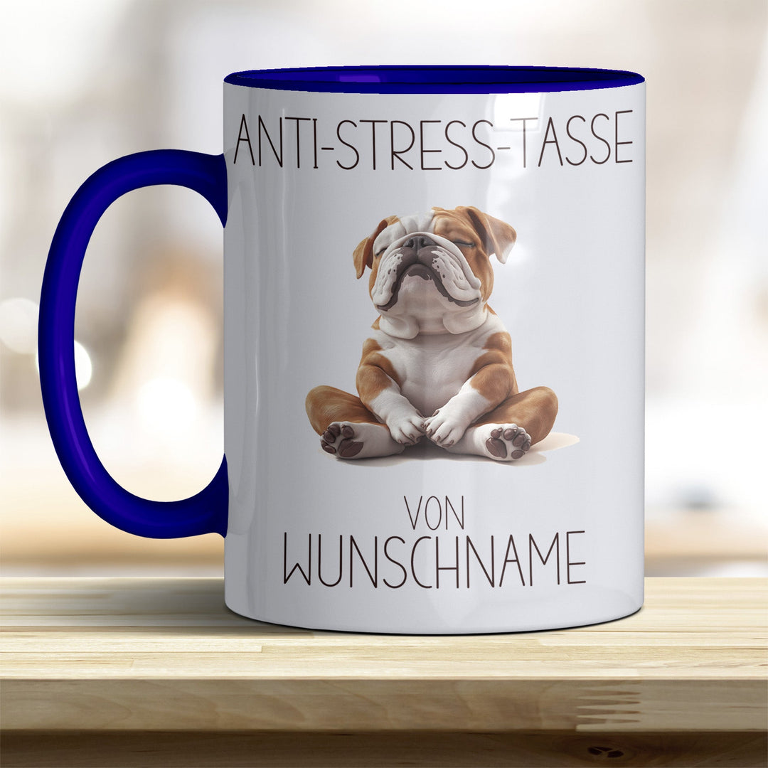 Personalisierbare Anti - Stress - Tasse mit süßem Tiermotiv und Wunschnamen - all - yours24
