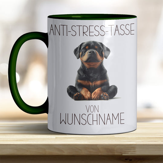 Personalisierbare Anti - Stress - Tasse mit süßem Tiermotiv und Wunschnamen - all - yours24