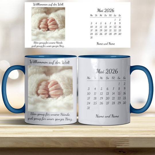 Personalisierte Babytasse – Foto & Datum im Kalender als Erinnerung - all - yours24