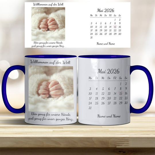 Personalisierte Babytasse – Foto & Datum im Kalender als Erinnerung - all - yours24