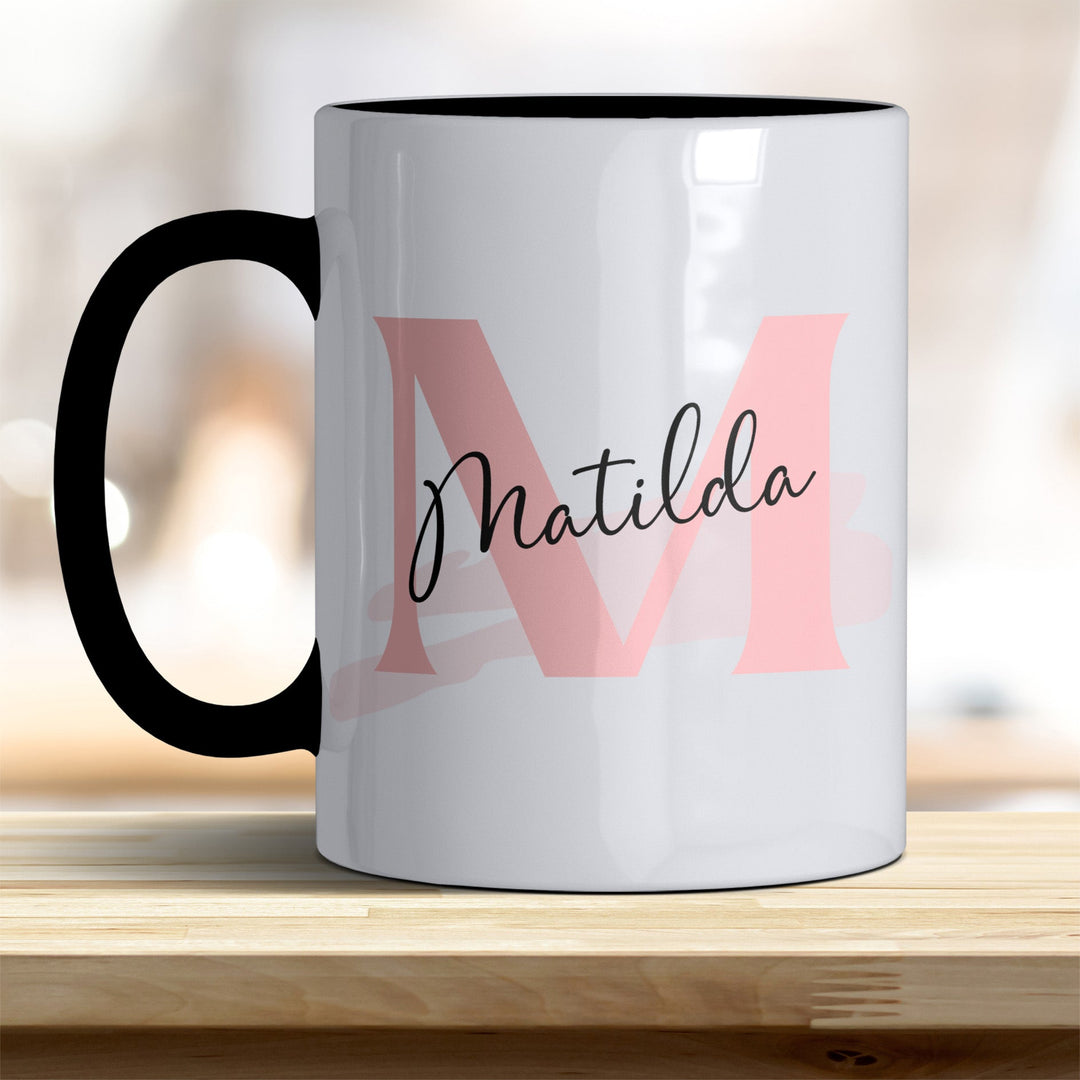 Personalisierter Keramik Becher mit Namen und Buchstaben Tasse - all - yours24