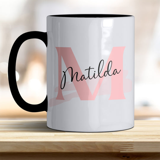 Personalisierter Keramik Becher mit Namen und Buchstaben Tasse - all - yours24