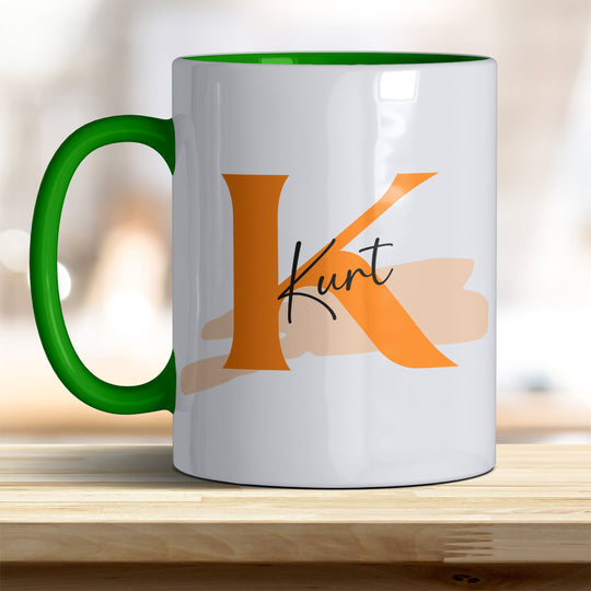Personalisierter Keramik Becher mit Namen und Buchstaben Tasse - all - yours24