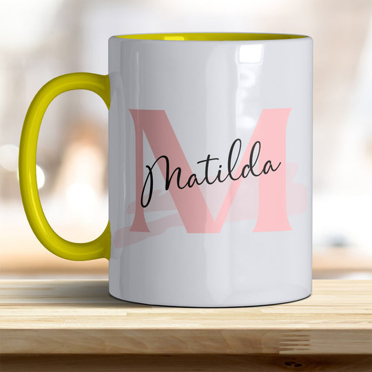 Personalisierter Keramik Becher mit Namen und Buchstaben Tasse - all - yours24