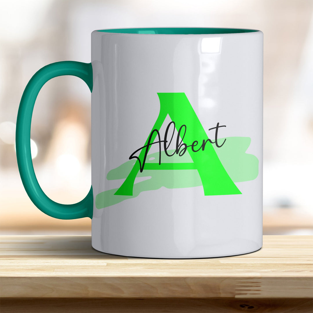Personalisierter Keramik Becher mit Namen und Buchstaben Tasse - all - yours24