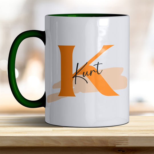 Personalisierter Keramik Becher mit Namen und Buchstaben Tasse - all - yours24