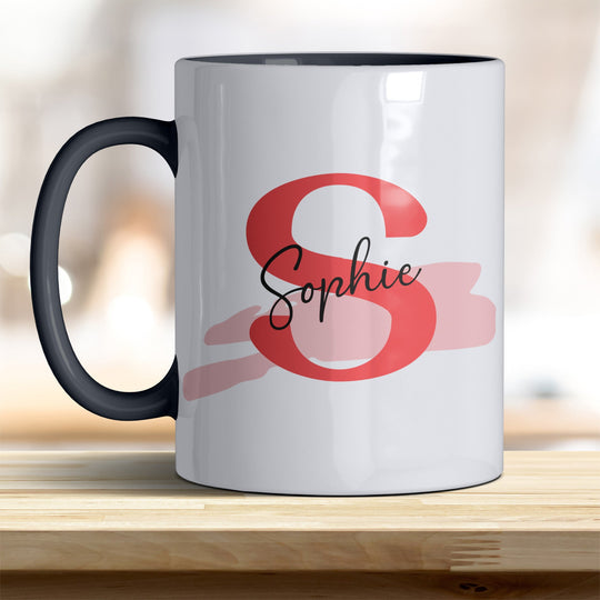 Personalisierter Keramik Becher mit Namen und Buchstaben Tasse - all - yours24