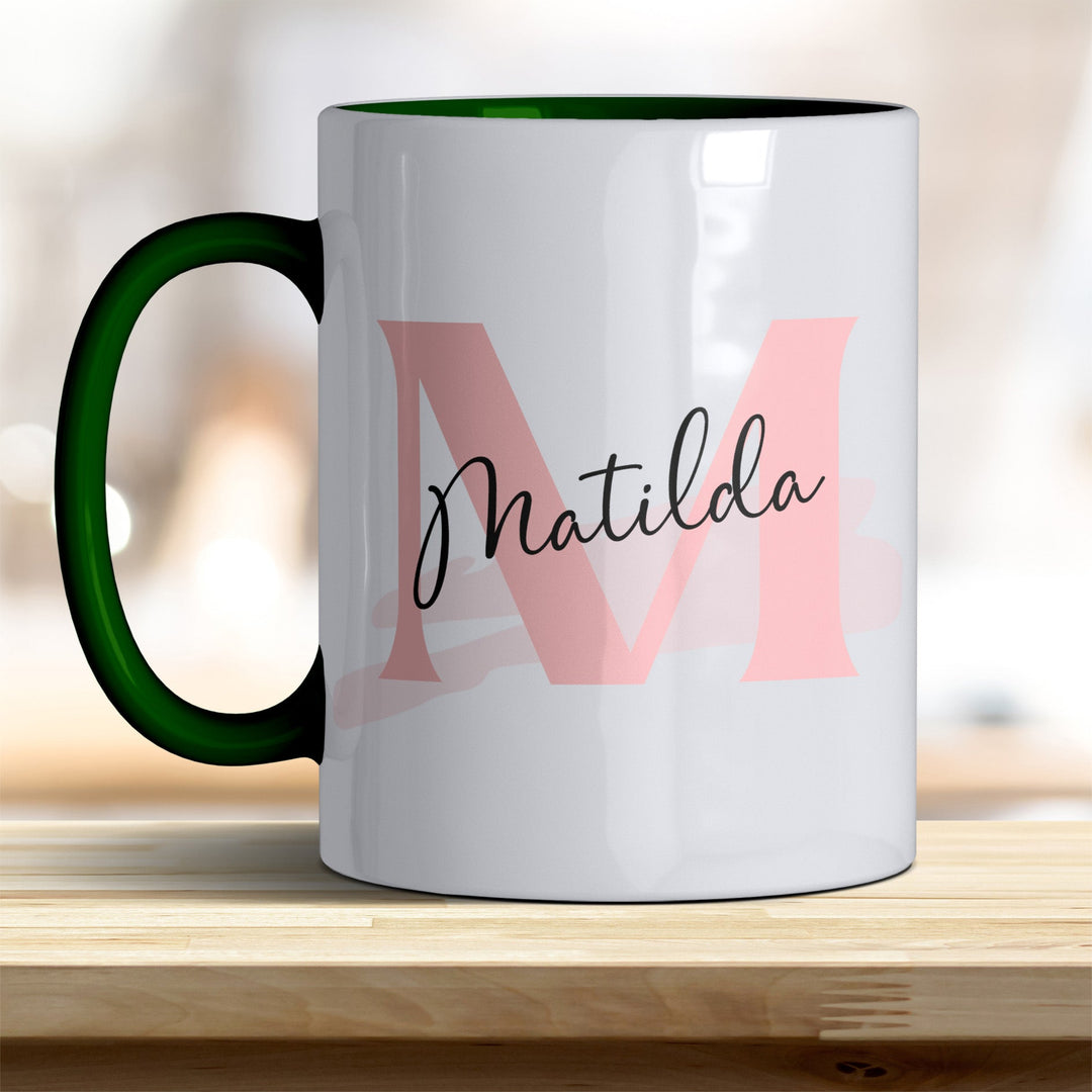 Personalisierter Keramik Becher mit Namen und Buchstaben Tasse - all - yours24