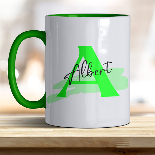 Personalisierter Keramik Becher mit Namen und Buchstaben Tasse - all - yours24
