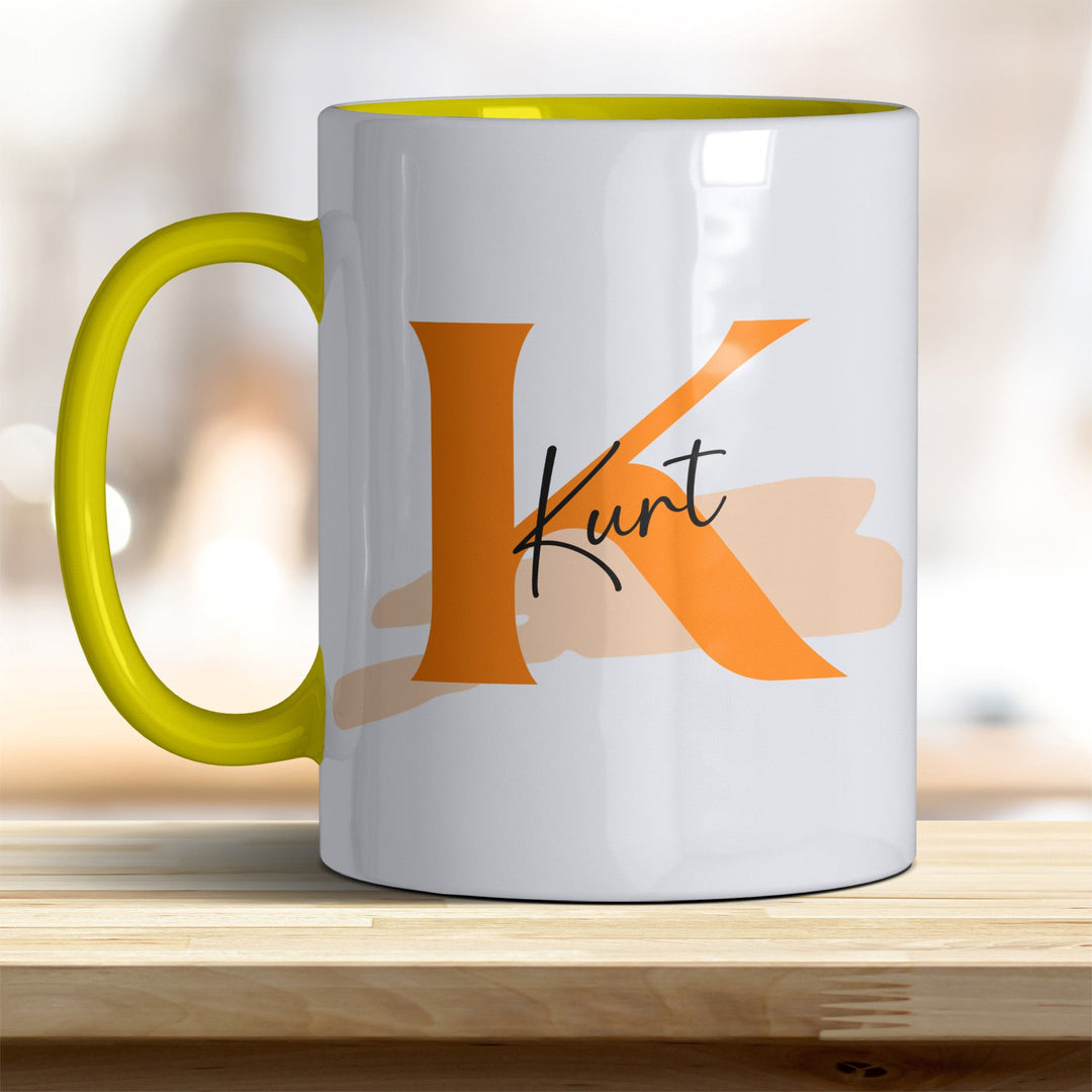 Personalisierter Keramik Becher mit Namen und Buchstaben Tasse - all - yours24