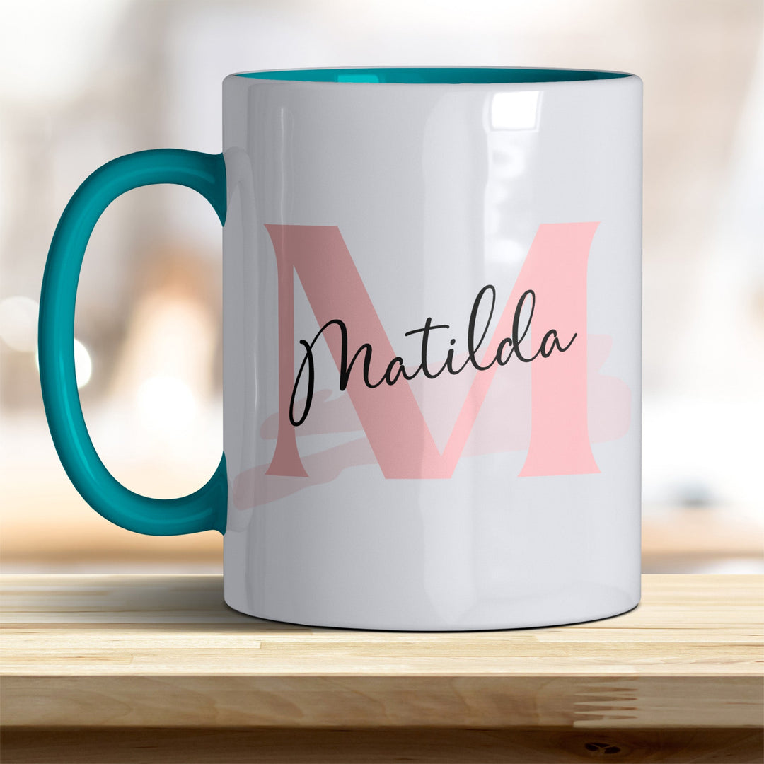 Personalisierter Keramik Becher mit Namen und Buchstaben Tasse - all - yours24