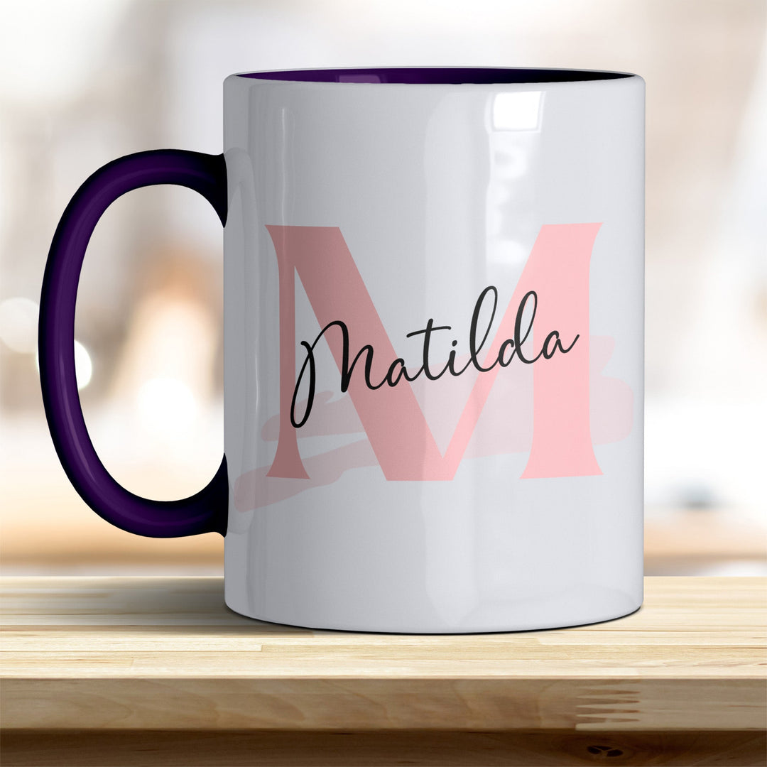 Personalisierter Keramik Becher mit Namen und Buchstaben Tasse - all - yours24