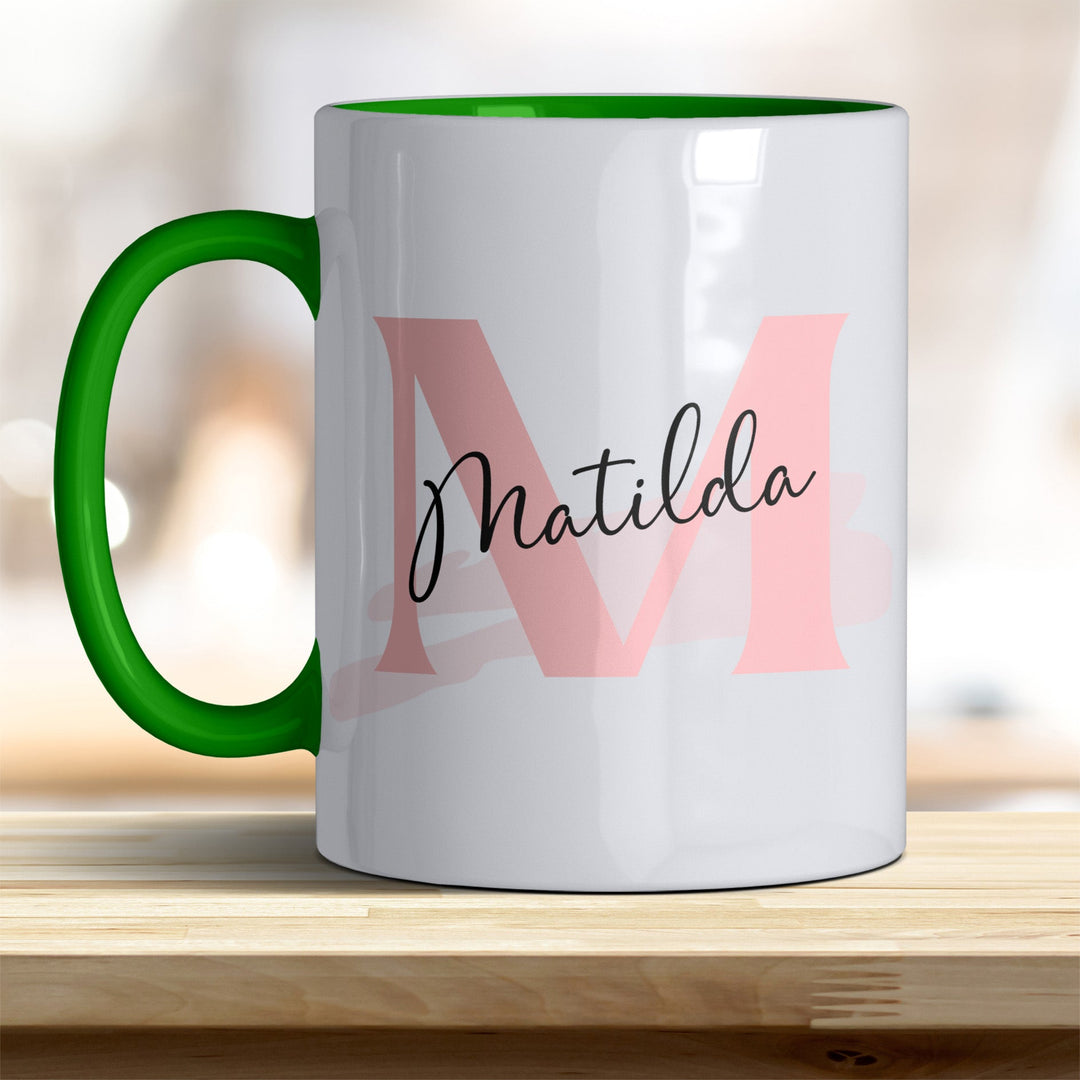 Personalisierter Keramik Becher mit Namen und Buchstaben Tasse - all - yours24