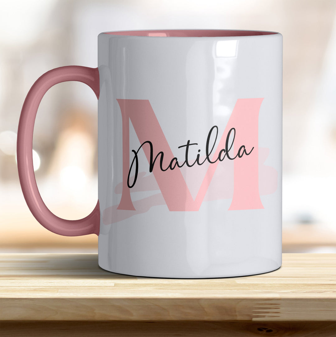 Personalisierter Keramik Becher mit Namen und Buchstaben Tasse - all - yours24