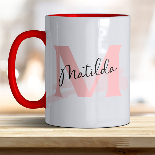 Personalisierter Keramik Becher mit Namen und Buchstaben Tasse - all - yours24