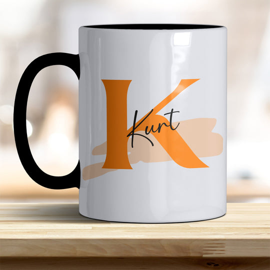 Personalisierter Keramik Becher mit Namen und Buchstaben Tasse - all - yours24