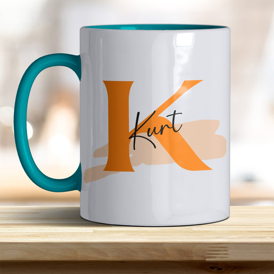 Personalisierter Keramik Becher mit Namen und Buchstaben Tasse - all - yours24