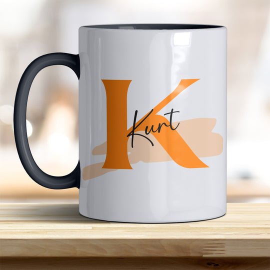 Personalisierter Keramik Becher mit Namen und Buchstaben Tasse - all - yours24
